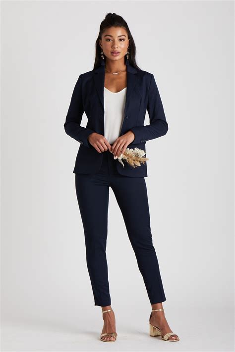 navy blue suit jacket womens|navy blue women's suit set.